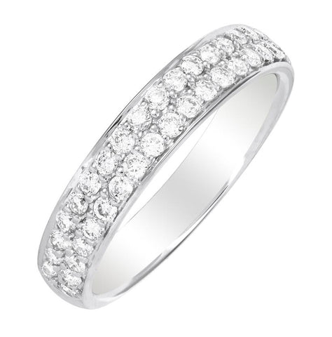 0.5 Ctw Diamond 14k White Gold Round Shape Womens Wedding Band Ring