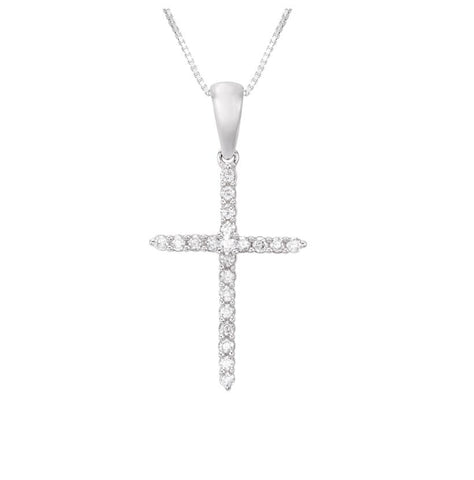 0.24 Ctw Diamond 14k White Gold Round Shape Womens Diamond Necklace