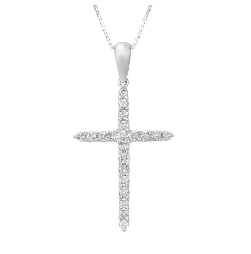 0.49 Ctw Diamond 14k White Gold Round Shape Womens Diamond Necklace