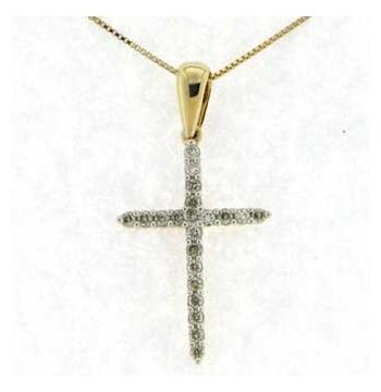 0.24 Ctw Diamond 14k Yellow Gold Round Shape Womens Diamond Necklace