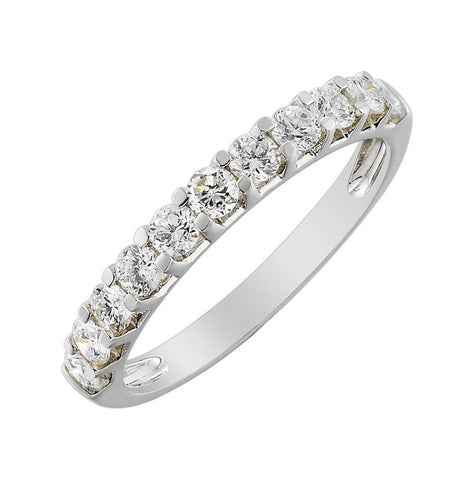 0.65 Ctw Diamond 14k White Gold Round Shape Womens Wedding Band Ring
