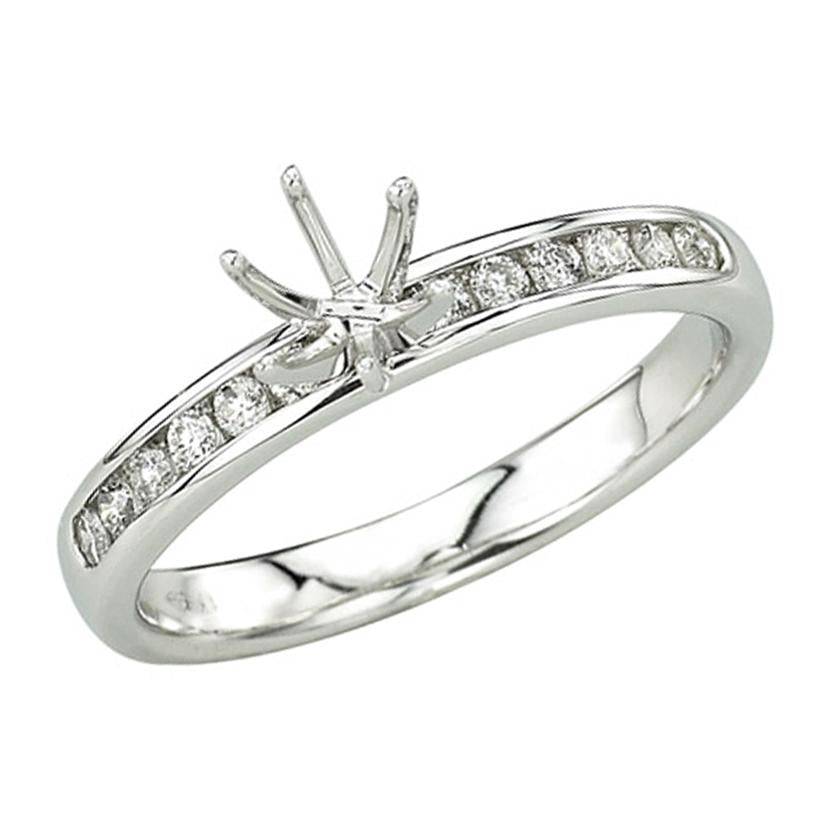 0.21 Ctw Diamond 14k White Gold Round Shape Wedding Engagement Ring