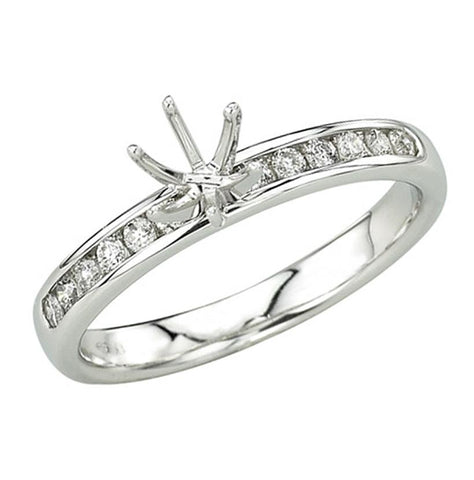 0.21 Ctw Diamond 14k White Gold Round Shape Wedding Engagement Ring