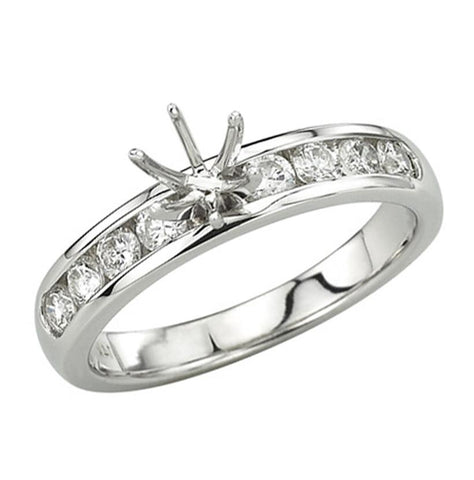 0.49 Ctw Diamond 14k White Gold Round Shape Wedding Engagement Ring