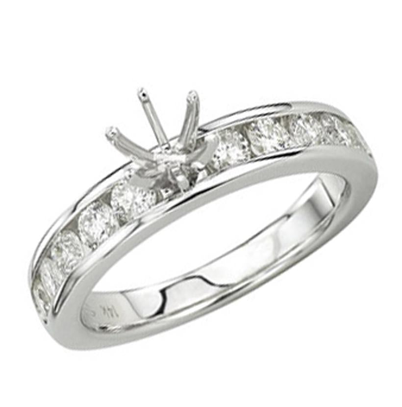 0.74 Ctw Diamond 14k White Gold Round Shape Wedding Engagement Ring