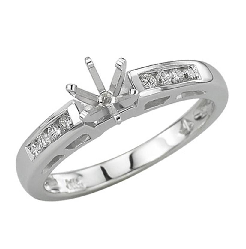 0.13 Ctw Diamond 14k White Gold Round Shape Wedding Engagement Ring