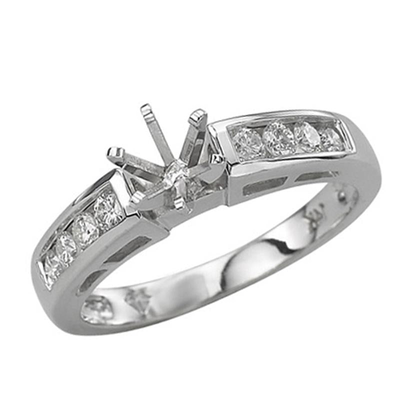 0.32 Ctw Diamond 14k White Gold Round Shape Wedding Engagement Ring
