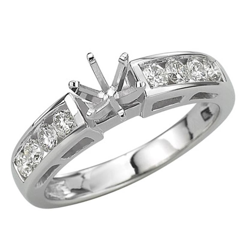 0.49 Ctw Diamond 14k White Gold Round Shape Wedding Engagement Ring