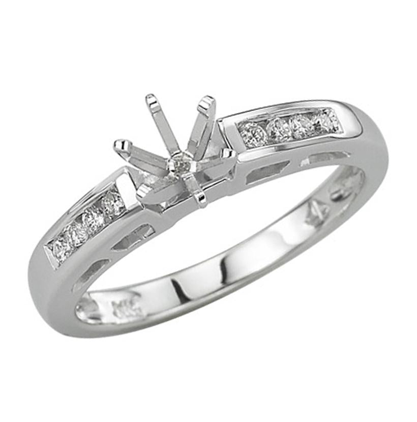0.13 Ctw Diamond 14k White Gold Round Shape Wedding Engagement Ring