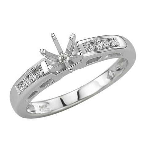 0.13 Ctw Diamond 14k White Gold Round Shape Wedding Engagement Ring