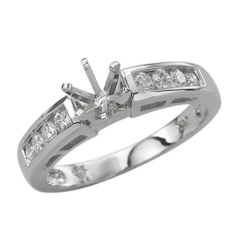 0.32 Ctw Diamond 14k White Gold Round Shape Wedding Engagement Ring