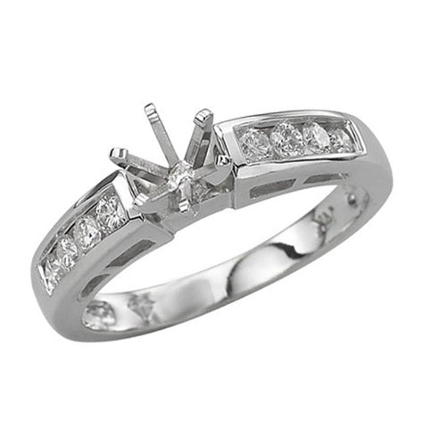 0.32 Ctw Diamond 14k White Gold Round Shape Wedding Engagement Ring