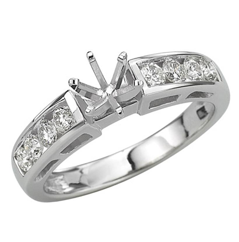 0.48 Ctw Diamond 14k White Gold Round Shape Wedding Engagement Ring