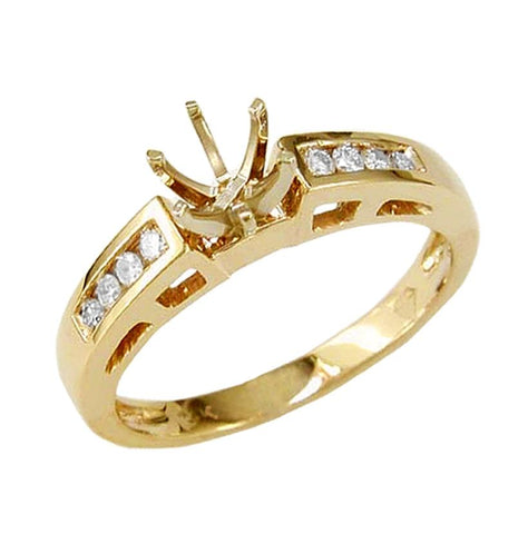 0.13 Ctw Diamond 14k Yellow Gold Round Shape Wedding Engagement Ring