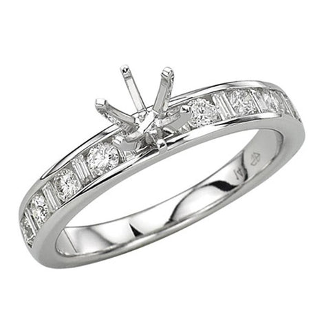 0.49 Ctw Diamond 14k White Gold Round Shape Wedding Engagement Ring