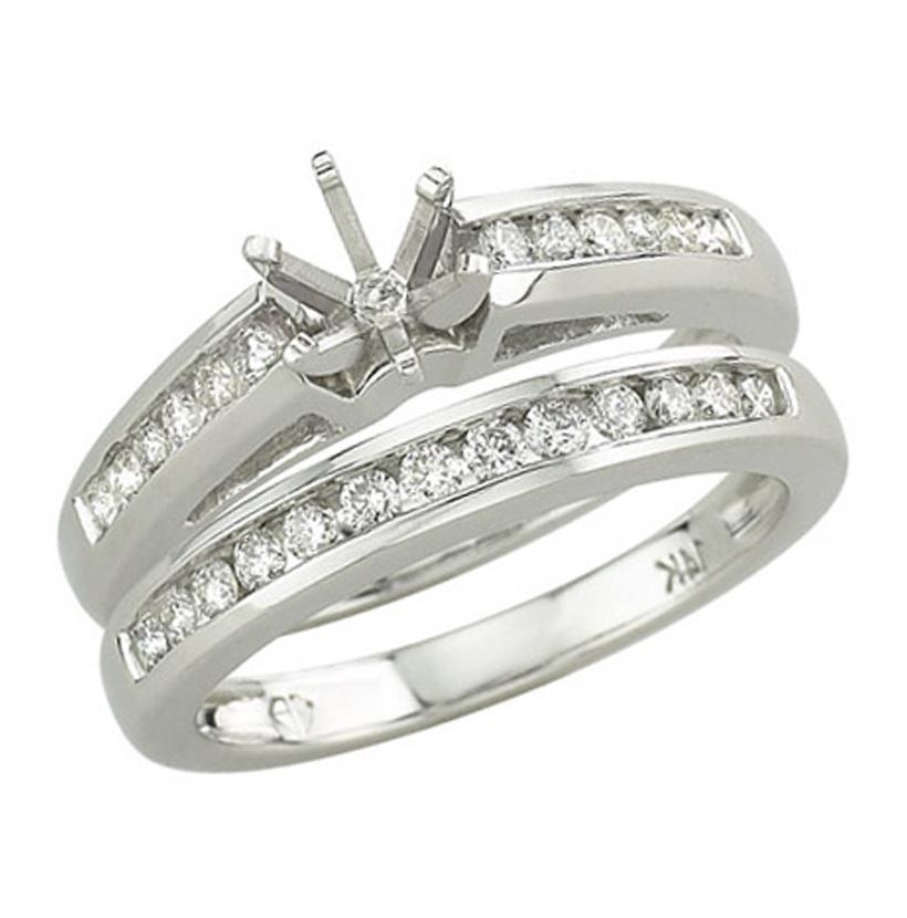 0.44 Ctw Diamond 14k White Gold Round Shape Wedding Engagement Ring