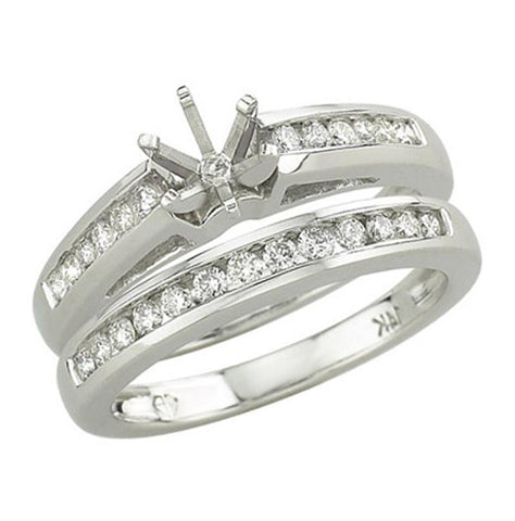 0.44 Ctw Diamond 14k White Gold Round Shape Wedding Engagement Ring