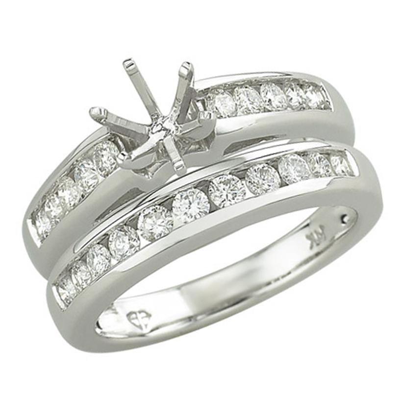 0.73 Ctw Diamond 14k White Gold Round Shape Wedding Engagement Ring