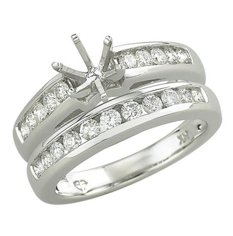 0.73 Ctw Diamond 14k White Gold Round Shape Wedding Engagement Ring