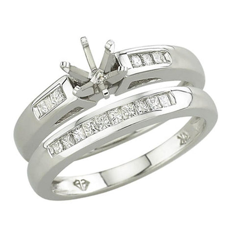 0.25 Ctw Diamond 14k White Gold Round Shape Wedding Engagement Ring