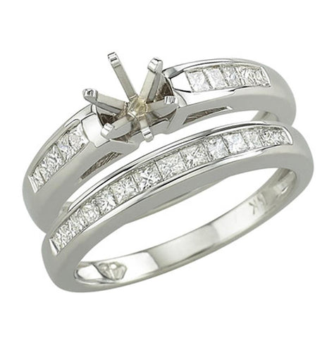 0.51 Ctw Diamond 14k White Gold Princess Shape Wedding Engagement Ring