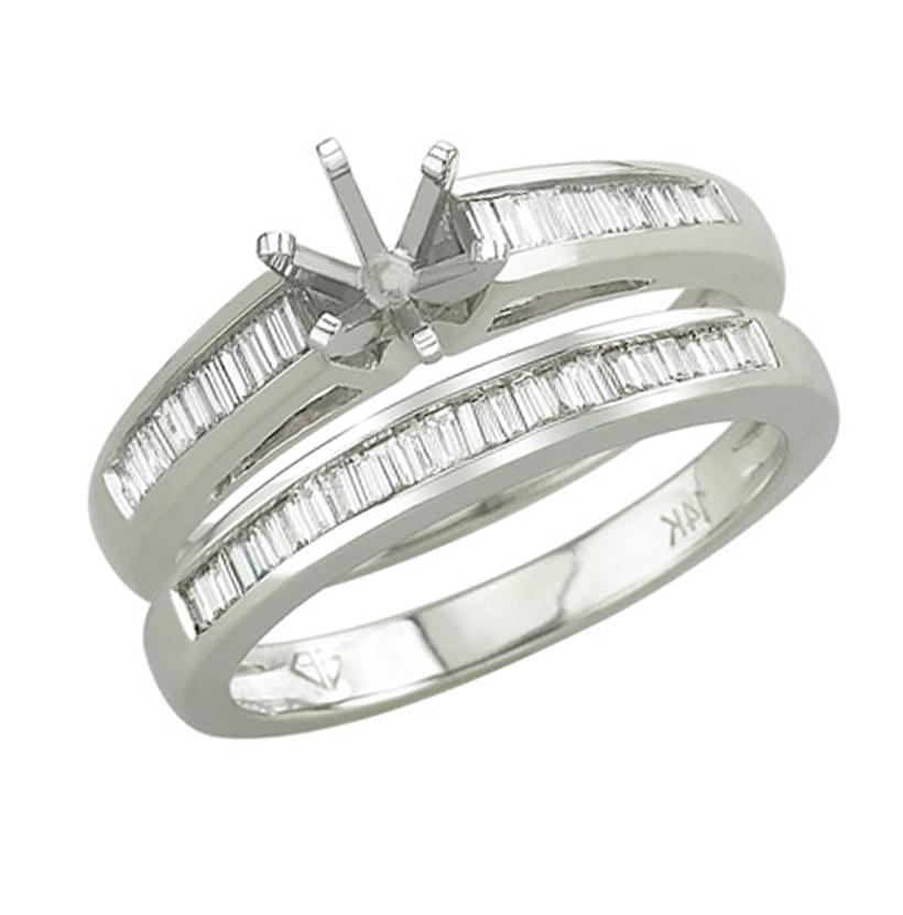 0.32 Ctw Diamond 14k White Gold Tap Baguette Shape Wedding Engagement Ring