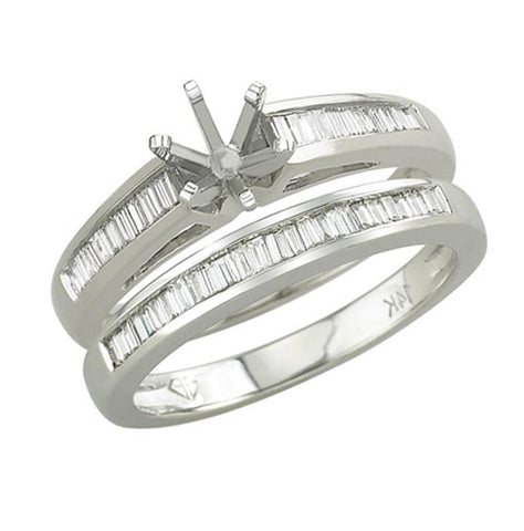 0.32 Ctw Diamond 14k White Gold Tap Baguette Shape Wedding Engagement Ring