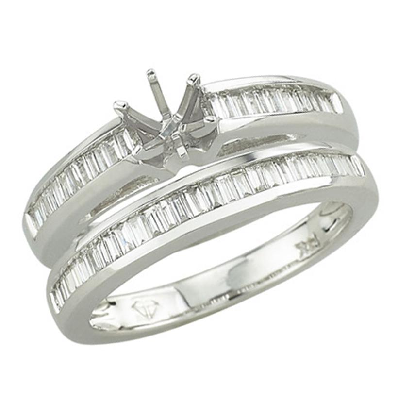 0.48 Ctw Diamond 14k White Gold Tap Baguette Shape Wedding Engagement Ring