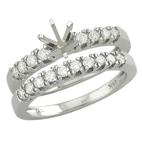 0.5 Ctw Diamond 14k White Gold Round Shape Wedding Engagement Ring