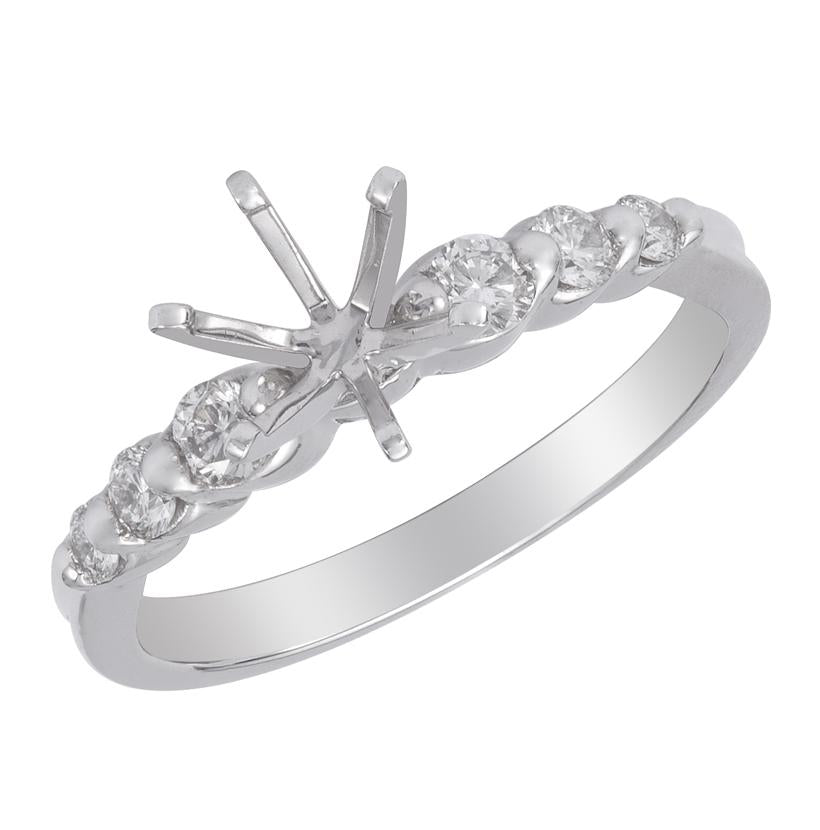 0.32 Ctw Diamond 14k White Gold Round Shape Wedding Engagement Ring