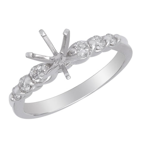 0.32 Ctw Diamond 14k White Gold Round Shape Wedding Engagement Ring