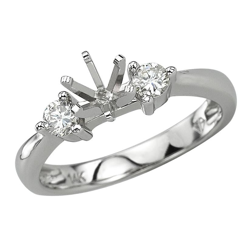 0.24 Ctw Diamond 14k White Gold Round Shape Wedding Engagement Ring