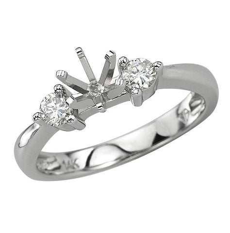 0.24 Ctw Diamond 14k White Gold Round Shape Wedding Engagement Ring