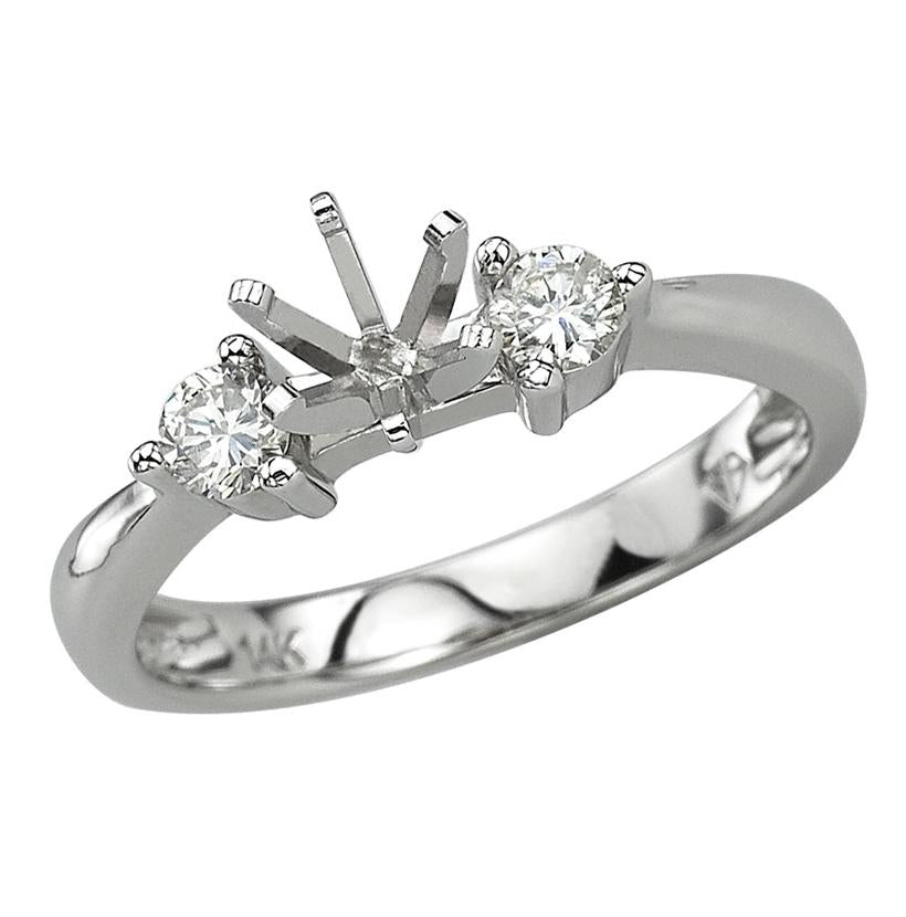 0.24 Ctw Diamond 14k White Gold Round Shape Wedding Engagement Ring