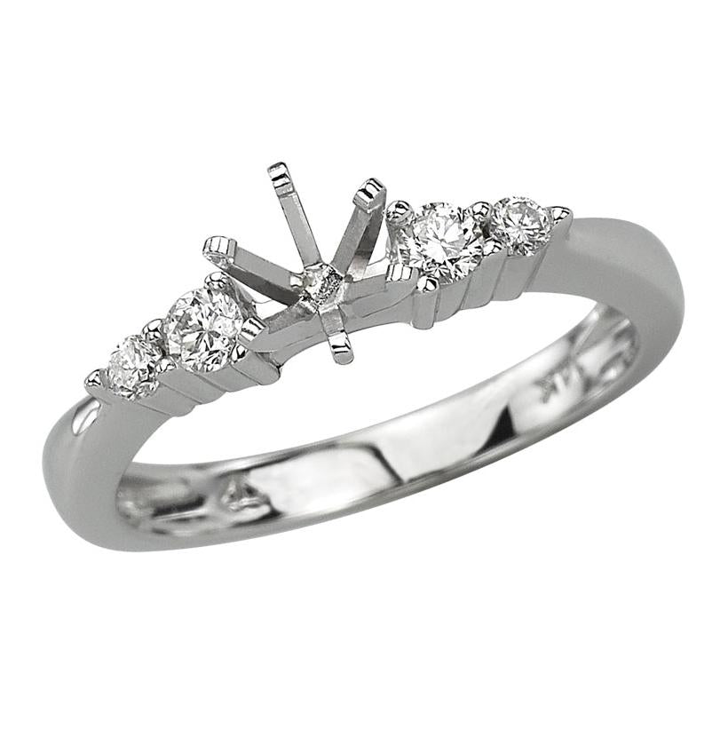 0.19 Ctw Diamond 14k White Gold Round Shape Wedding Engagement Ring