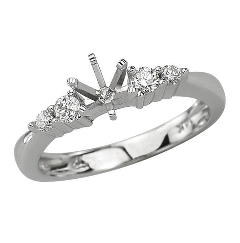 0.19 Ctw Diamond 14k White Gold Round Shape Wedding Engagement Ring