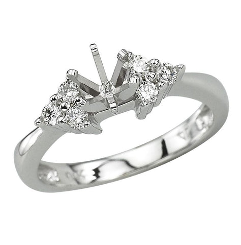 0.19 Ctw Diamond 14k White Gold Round Shape Wedding Engagement Ring