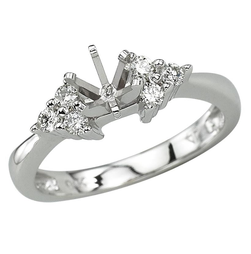 0.19 Ctw Diamond 14k White Gold Round Shape Wedding Engagement Ring