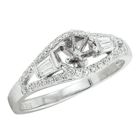 0.29 Ctw Diamond 14k White Gold Round Shape Wedding Engagement Ring