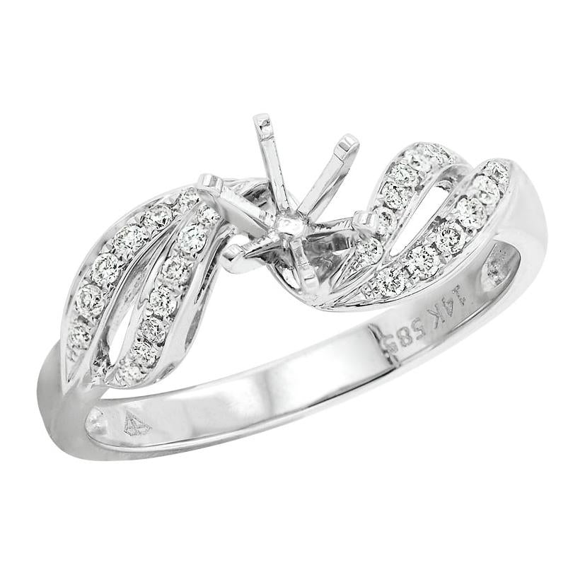 0.16 Ctw Diamond 14k White Gold Round Shape Wedding Engagement Ring