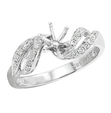 0.16 Ctw Diamond 14k White Gold Round Shape Wedding Engagement Ring