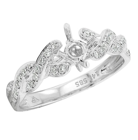 0.24 Ctw Diamond 14k White Gold Round Shape Wedding Engagement Ring