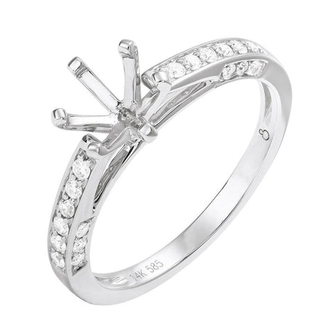 0.22 Ctw Diamond 14k White Gold Round Shape Wedding Engagement Ring