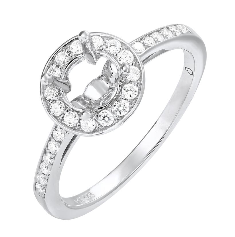 0.25 Ctw Diamond 14k White Gold Round Shape Wedding Engagement Ring