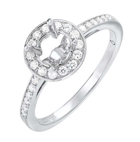 0.25 Ctw Diamond 14k White Gold Round Shape Wedding Engagement Ring