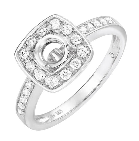 0.29 Ctw Diamond 14k White Gold Round Shape Wedding Engagement Ring