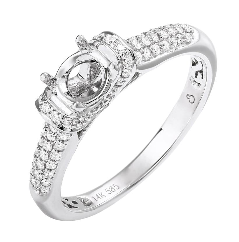 0.24 Ctw Diamond 14k White Gold Round Shape Wedding Engagement Ring