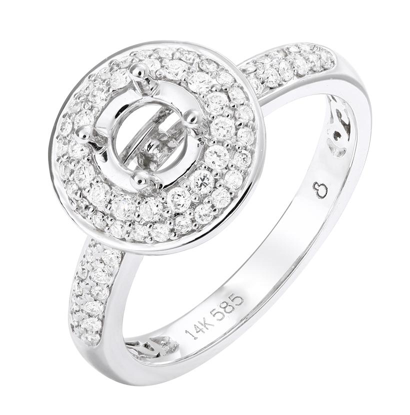 0.35 Ctw Diamond 14k White Gold Round Shape Wedding Engagement Ring