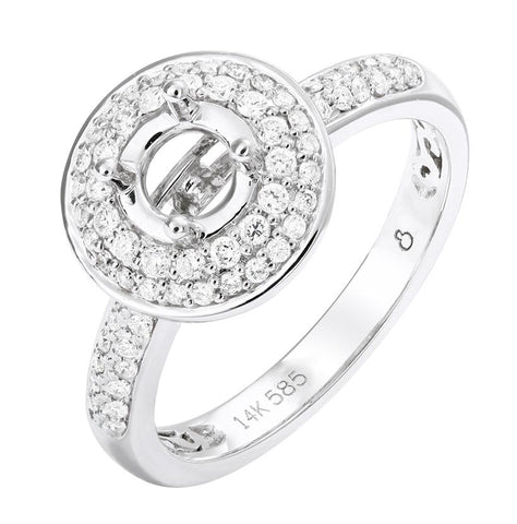 0.35 Ctw Diamond 14k White Gold Round Shape Wedding Engagement Ring