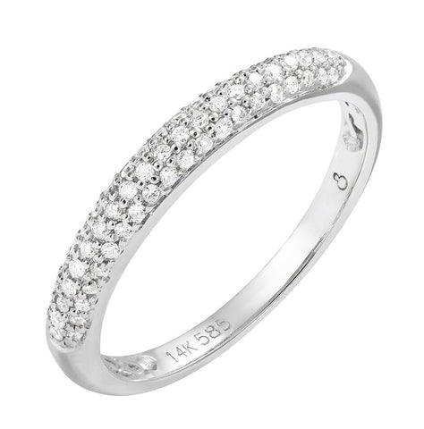 0.21 Ctw Diamond 14k White Gold Round Shape Womens Diamond Ring